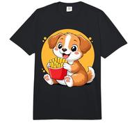 Perro Comiendo Papas Fritas Divertido Kawaii Animal Food Lover Comfort Colors Adult Heavyweight T-Shirt