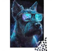 Perro con Gafas Puzzle de 1000 Piezas Papel para Adultos Vista Espacial Juego de Puzzle 1000 Piezas Relajación Hogar 52x38cm/1000pcs