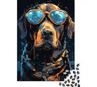 Perro Cool con Gafas de Sol Puzzle de 1000 Piezas Papel para Adultos Estilo Relajante Mejora Atención Diversión Familiar Decoración Regalo 70x50cm/1000pcs