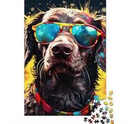Perro Cool Retrato Puzzle de 1000 Piezas Papel para Adultos Estilo Arte Moderno Juego de Puzzle 1000 Piezas Relajación Enfoque Hogar Regalo 52x38cm/1000pcs