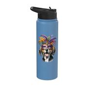 Perro Coonhound Inglés Americano Mardi Gras Stainless Steel Insulated Water Bottle