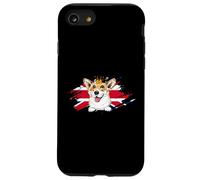 Perro Corgi británico con Corona y Bandera del Reino Unido Londres Inglater Carcasa para iPhone SE (2020) / 7/8