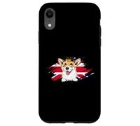 Perro Corgi británico con Corona y Bandera del Reino Unido Londres Inglater Carcasa para iPhone XR