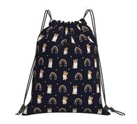 Perro Corgi Clásico Lindo Y Divertido Bolsa De Deporte Ligera Mochila con Cordón Fácil De Doblar Bolsa con Cordón para Natación Al Aire Libre Playa 36X42Cm