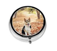 Perro Corgi, pastillero, pastillero cuadrado para bolsillo o monedero, pastillero pequeño, organizador de pastillas de viaje