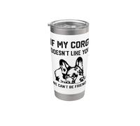 Perro Corgi, si a mi corgi no le gustas, no podemos Vaso térmico de acero inoxidable de doble pared