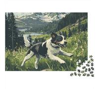 Perro Corre montaña Rompecabezas Estilo Aventura Salvaje Cartón Reciclado 1000 Piezas, Descompresión Educativa,decoración Pared, Ocio Hogar 38x26cm/1000pcs