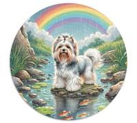 Perro Crestado Chino Puzzle Redondo Familiar Presión Reducida Mascotas Lindas Rompecabezas De 1000 Piezas Juegos Únicos De Desafío1000pcs (67.5x67.5cm)