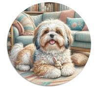 Perro Crestado Chino Puzzle Redondo para Niños Descompresión Y Regalo Mascotas Lindas Puzzle 1000 Piezas Juegos Únicos De Desafío1000pcs (67.5x67.5cm)