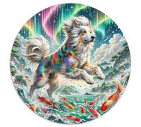 Perro Crestado Chino Puzzle Redondo para Niños Descompresión Y Regalo Mascotas Lindas Rompecabezas De 1000 Piezas Juegos Únicos De Desafío1000pcs (67.5x67.5cm)
