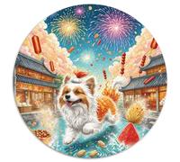 Perro Crestado Chino Puzzle Redondo para Niños Descompresión Y Regalo Mascotas Lindas Rompecabezas De 1000 Piezas Juegos Únicos De Desafío1000pcs (67.5x67.5cm)