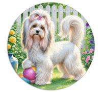 Perro Crestado Chino Puzzle Redondo Puzzle Adultos para Aliviar El Estrés Mascotas Lindas Rompecabezas De 1000 Piezas Regalos Originales De Navidad Y Cumpleaños1000pcs (67.5x67.5cm)
