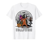 Perro Dabbing Halloween Staffordshire Bull Terrier Perro Dab Camiseta gráfica económica, Hombre, Blanco, L