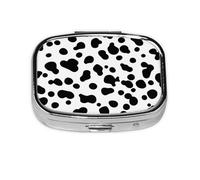 Perro Dálmata De Patrones Sin Fisuras O Piel De Vaca, Pastillero cuadrado para bolsillo o monedero, pequeño contenedor de pastillas, organizador de pastillas de viaje