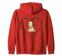 Perro dálmata Lindo corazón dálmata Huellas de Cachorro Sudadera con Capucha