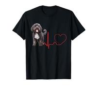 Perro de agua español Latido del corazón ECG Funny Dogs Lover & Dueño Camiseta