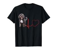 Perro de Agua español Latido del corazón ECG Funny Dogs Lover & Dueño Camiseta gráfica económica
