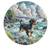 Perro de Agua portugués 1000 Pieza Rompecabezas Juegos De Puzzle Clásico Rompecabezas Circulares Juego De Desafío Único para Regalos De Viaje, Presente 1000pcs (67.5x67.5cm)