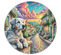 Perro de Agua portugués 1000 Piezas Puzzle para Adultos Y Niños Animal Rompecabezas Redondo Presión Reducida Juguetes Familiar Puzzle Difícil 1000pcs (67.5x67.5cm)