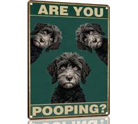 Perro De Agua Portugués Signos Retro Estaño Divertido Letrero Metálico Impresión Arte Letreros Metal Estaño para Cafetería Puerta Habitación 20X30 Cm