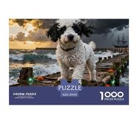 Perro de Agua Portugués1000 Piezas Rompecabezas para Adultos Perros adorables Entretenimiento Creativo Rompecabezas 70x50cm/1000pcs
