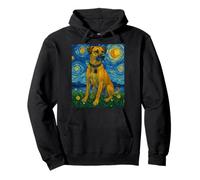 Perro de Caza Black Mouth Cur Starry Night Inspirado en Van Gogh Sudadera con Capucha