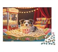 Perro de Cine Puzzle de 1000 Piezas Papel para Adultos Escena de Palomitas Puzzle para Toda la Familia Relajación Regalo 38x26cm/1000pcs