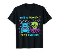 Perro de cumpleaños de 7 años Alien 6 Now I'm 7 67 Funny for Kids Camiseta
