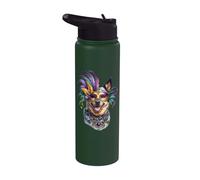 Perro de ganado australiano de cola gruesa Mardi Gras Stainless Steel Insulated Water Bottle