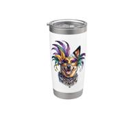 Perro de ganado australiano de cola gruesa Mardi Gras Vaso térmico de acero inoxidable de doble pared