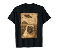 Perro de Granja de invasión Extraterrestre de Pug aterrorizado Camiseta