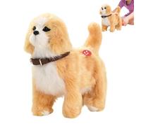 Perro de juguete caminante, cachorro interactivo con cola revuelta, perro de peluche interactivo con detección y música, para juegos, decoración de habitaciones, , cumpleaños y Navidad