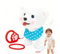 Perro de Juguete de Peluche, Movimiento Electrónico Interactivo de la Cola, Regalo de Cumpleaños para Niños y Niñas, Sensible Al Tacto/lamer la Lengua/Cantar Samoyed