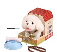 Perro de juguete interactivo - Robot para mascotas que camina | Animal de peluche electrónico con movimiento de cola, juego de simulación, perro realista para niños, niños y niñas que aprenden diverti