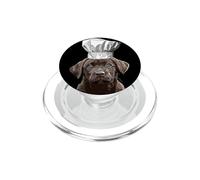 Perro de Laboratorio de Chocolate Que Cocina Cachorro Labrador Retriever marrón PopSockets PopGrip para MagSafe