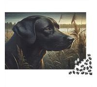 Perro de Laboratorio Negro 1000 Piezas Labrador Negro Rompecabezas En Cartón Reciclado Entrenamiento Cerebral para Adultos Juego Educativo Actividad De Rompecabezas De Vacaciones Gran 52x38cm