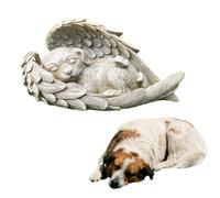 Perro De LáPida Estatua Conmemorativa De Perro para Mascotas DecoracióN Mascota ConmemoracióN Animal JardíN para Perros Que Duermen En áNgulo Estatua De ala De Condolencias Regalo De Recuerdo