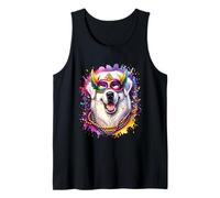 Perro de los Grandes Pirineos de Mardi Gras Camiseta sin Mangas