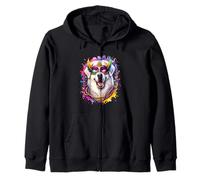 Perro de los Grandes Pirineos de Mardi Gras Sudadera con Capucha