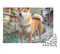 Perro de Mascota Lindo 1000 Piezas Rompecabezas Clásico Actividades Familiares Shiba Inu en la Ciudad Jigsaw Juegos Educativos para Adultos 52x38cm/1000pcs