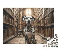 Perro de Mascota Lindo 1000 Piezas Rompecabezas Colorido Actividades Familiares Pugs en Biblioteca Paseo Jigsaw Desafíos Difíciles para Familiares Y Amigos 70x50cm/1000pcs
