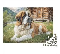 Perro de Mascota Lindo 1000 Piezas Rompecabezas Colorido DecoracióN Familiar San Bernardo por Cabina Jigsaw Juegos Educativos para Familiares Y Amigos 52x38cm/1000pcs