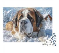 Perro de Mascota Lindo 1000 Piezas Rompecabezas Divertidos Actividades Familiares San Bernardo en Las Nubes Jigsaw Desafíos Difíciles para Adultos 38x26cm/1000pcs