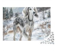 Perro de Mascota Lindo 1000 Piezas Rompecabezas Divertidos DecoracióN Familiar Pastor Australiano en la Nieve Jigsaw Desafíos Difíciles para Regalo 52x38cm/1000pcs