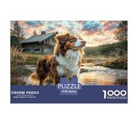 Perro de Mascota Lindo Puzzles 1000 Piezas para Adultos, Reto Familiar, Antiestrés, Ejercita Memoria para Adultos/niños ≥12 Años 38x26cm/1000pcs