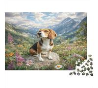 Perro de Mascota Lindo Rompecabezas 1000 Piezas Adultos Niños +14 Años Flores Silvestres soleadas Difícil Desafío Imposible Regalo Hombre Mujer Familiar 52x38cm/1000pcs