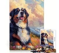 Perro de montaña bernés en Paisaje de montaña | Retrato de Mascota en Paz Rompecabezas de 1000 Piezas para Adolescentes Desarrolla la lógica,Calma la Mente,es Divertido y fácil de armar Un estupendo