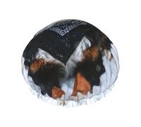 Perro de montaña bernés nevado,Gorro de ducha, gorro de noche, gorro de baño elástico impermeable de doble capa, reutilizable para el cabello.