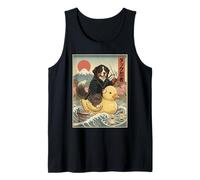 Perro de montaña bernés Ninja Vintage japonés Ukiyo-e Art Camiseta sin Mangas