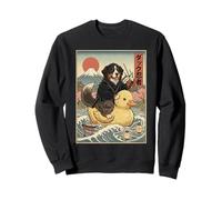 Perro de montaña bernés Ninja Vintage japonés Ukiyo-e Art Sudadera